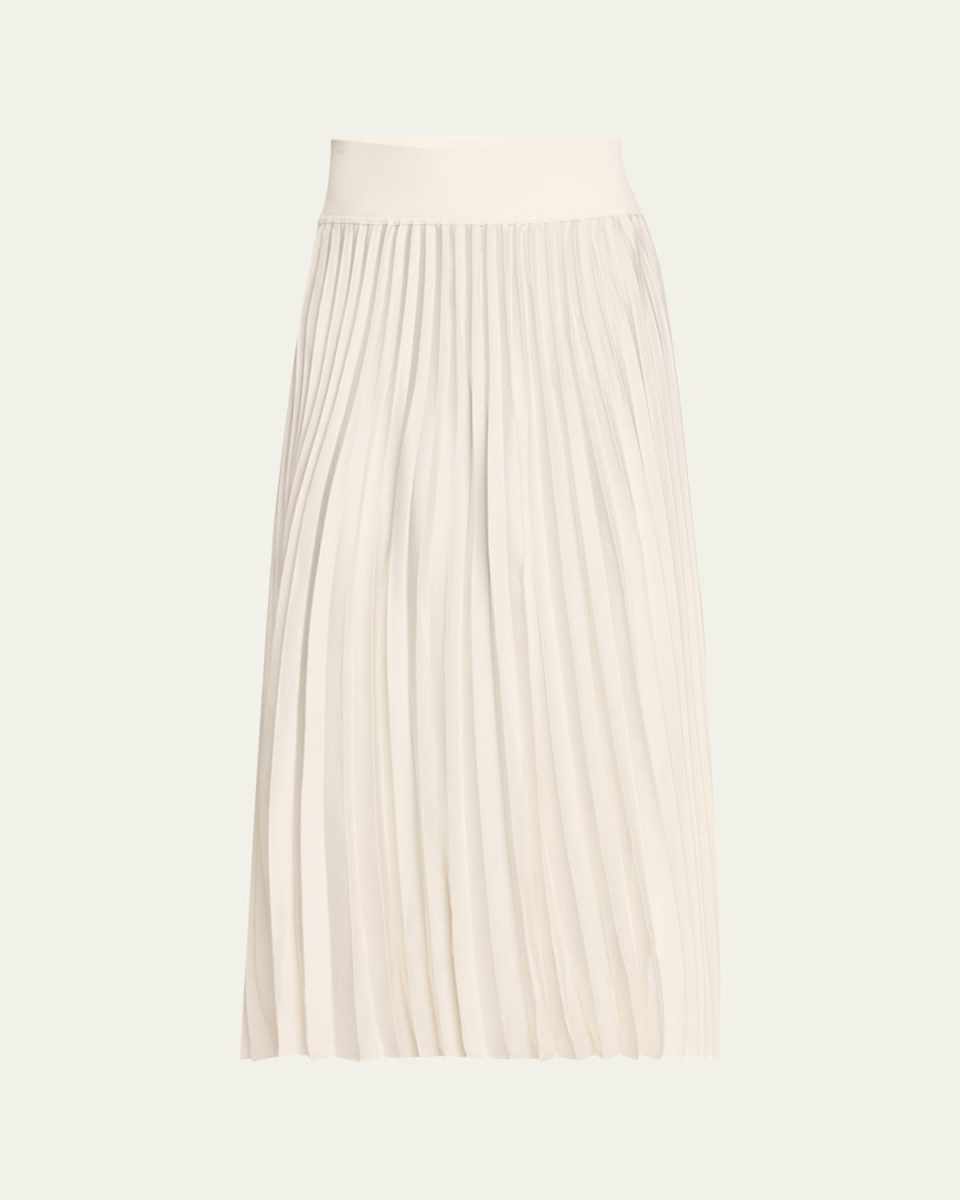 Valor Pleated Pull-On Midi Skirt